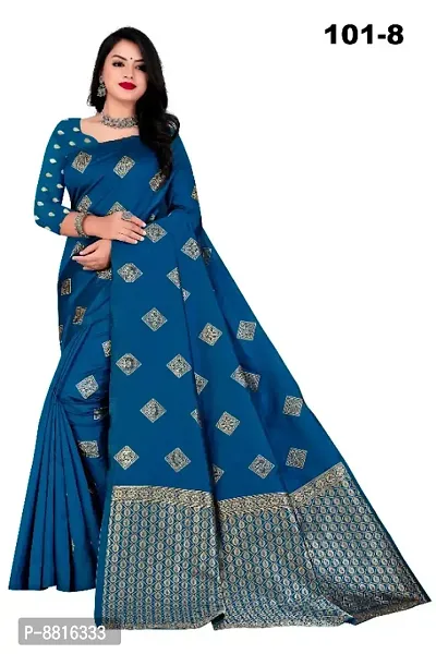 Trendy Chanderi Silk Saree with Blouse Piece for Women