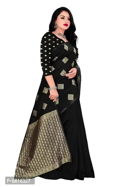 Trendy Chanderi Silk Saree with Blouse Piece for Women-thumb2