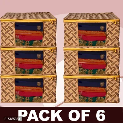 Fancy Non-woven Saree Organizer Covers (Pack Of 6)-thumb1