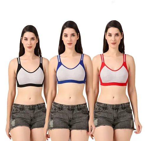 Stylish Blend Solid Bras for Women, Pack of 3