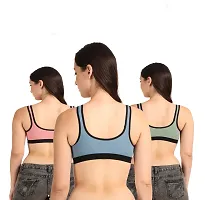 Stylish Cotton Blend Self Design Bras - Pack of 3-thumb2