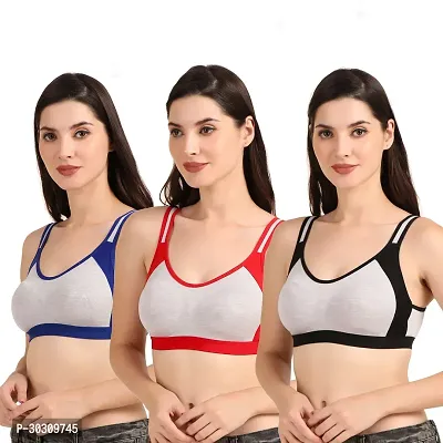 Stylish Cotton Blend Self Design Bras - Pack of 3-thumb4