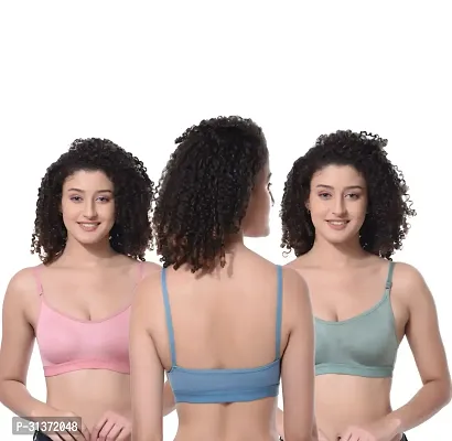 Stylish Cotton Blend Bra for Women, Pack of 3-thumb0