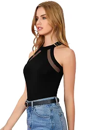 Elegant Black Polyester Solid Top  For Women-thumb1