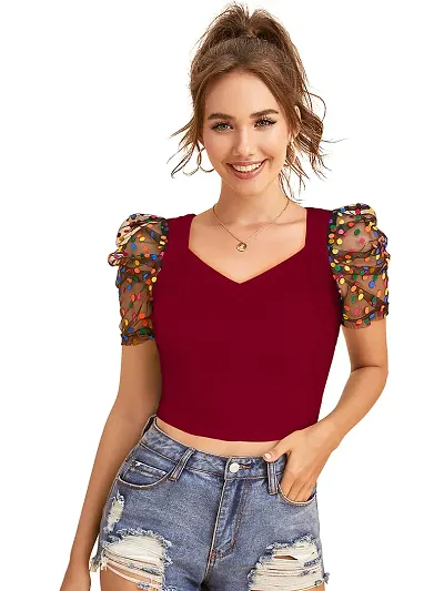 Elegant Crop Length Top For Women