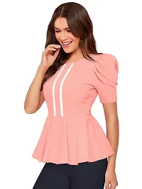 Elegant Pink Polyester Solid Regular Length Top For Women-thumb2