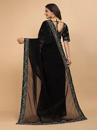 Beautifull Georgette Embroidery Saree With Beautiful Lace And Blouse-thumb3