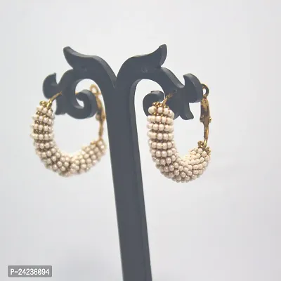 Twinkle Station-Latest White Pearl Stoned  Stud earrings for women  girls
