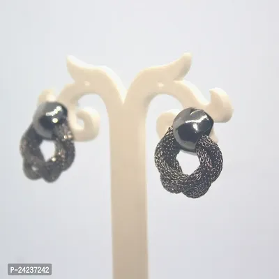 Twinkle Station Trendy Black shine  Stud earrings for women  girls-thumb0