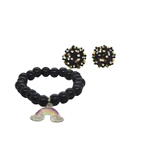 Twinkle Station- Rainbow Charm Black Bracelet  Earrings-thumb2