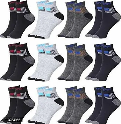 Stylish Multicoloured Printed Socks Pack Of 12 Pairs