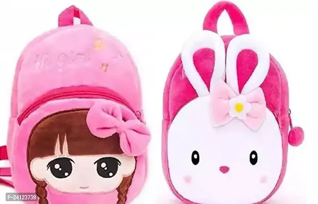 School Bags Soft Plush Backpack For Kids Pack of 2