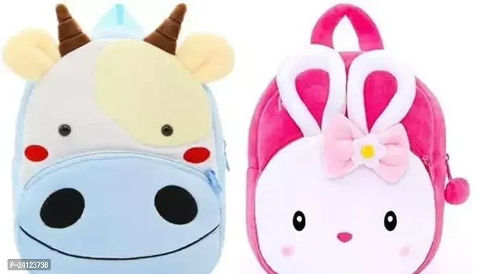 School Bags Soft Plush Backpack For Kids Pack of 2