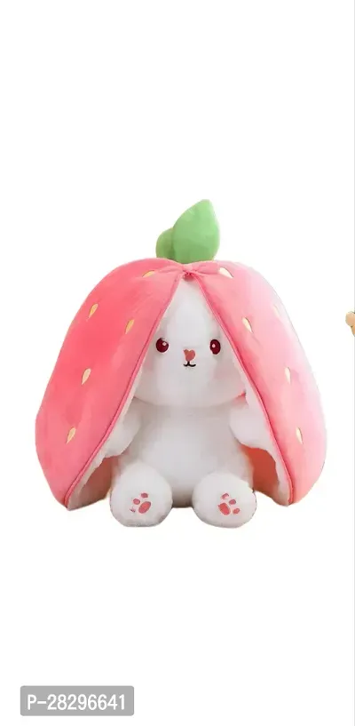 Adorable Strawberry Cute Bunny Soft Toy - 20 cm  (Pink)-thumb0