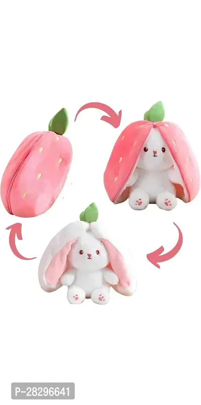 Adorable Strawberry Cute Bunny Soft Toy - 20 cm  (Pink)-thumb4