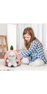 Adorable Strawberry Cute Bunny Soft Toy - 20 cm  (Pink)-thumb4