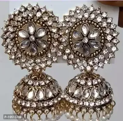 Elegant Metal Jhumkas Earrings For Women-thumb0