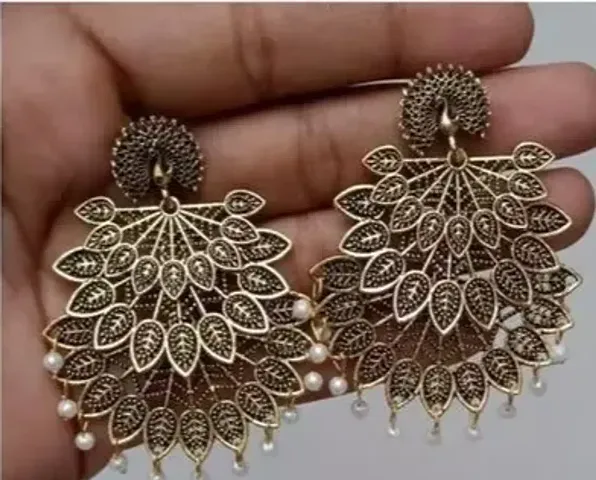 Elegant Metal Jhumkas Earrings For Women