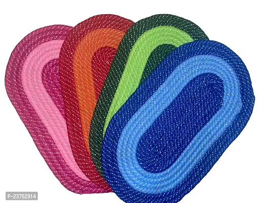 Jalebi PVC Doormat Bathmat Water Absorbing for Home Deacute;cor Living Room Indoor and Outdoor Use (Multicolor, Size- 30 X 50 CM) - Set of 4