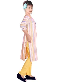 Stylish Straight Striped Khadi Cotton Kurta For Women-thumb3