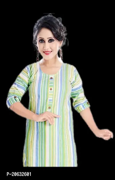Stylish Straight Striped Khadi Cotton Kurta For Women