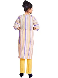 Stylish Straight Striped Khadi Cotton Kurta For Women-thumb1