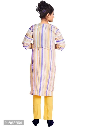 Stylish Straight Striped Khadi Cotton Kurta For Women-thumb2