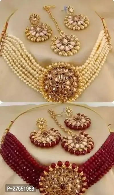Designer Multicoloured Alloy Jewellery Set For Women Pack Of 2
