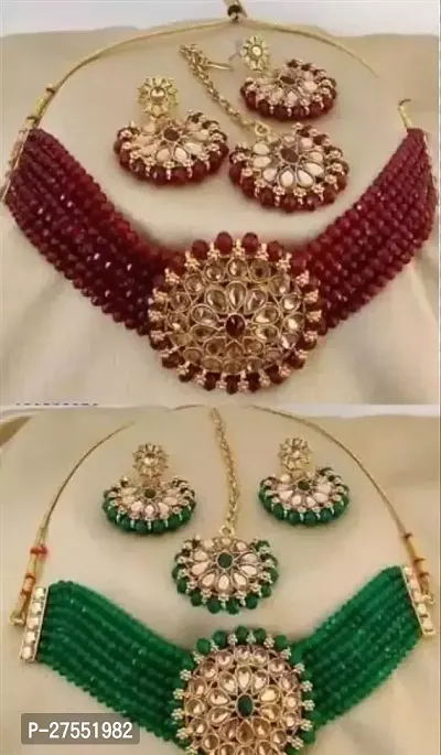 Designer Multicoloured Alloy Jewellery Set For Women Pack Of 2-thumb0