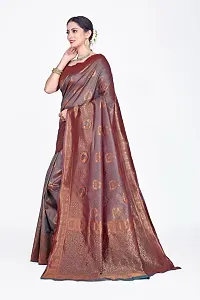 Soft silk banarsi silk saree with pure jari butta and border-thumb1