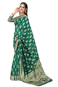 Rama coloured Zari woven orgenza saree-thumb1