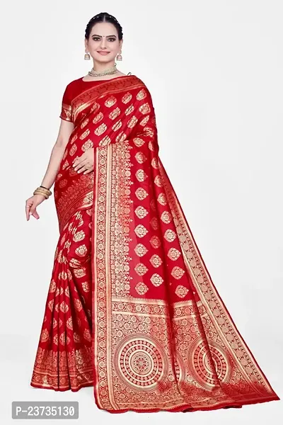 Zari Woven banarsi silk saree bridal wear sarees-thumb0