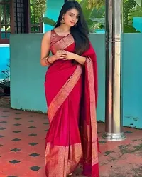 Art Silk Banarsi silk saree with pure jari on pallu and border saree with blouse pcs Attached-thumb2