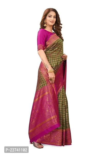 Beautiful Silk Blend Saree with Blouse piece-thumb4