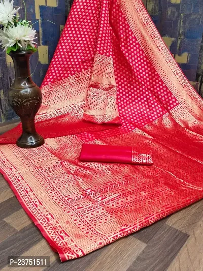 Classic Silk Blend Woven Saree with Blouse piece