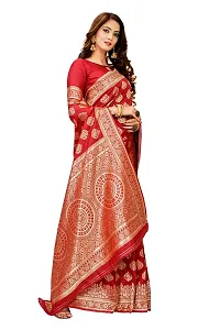 Zari Woven banarsi silk saree bridal wear sarees-thumb1