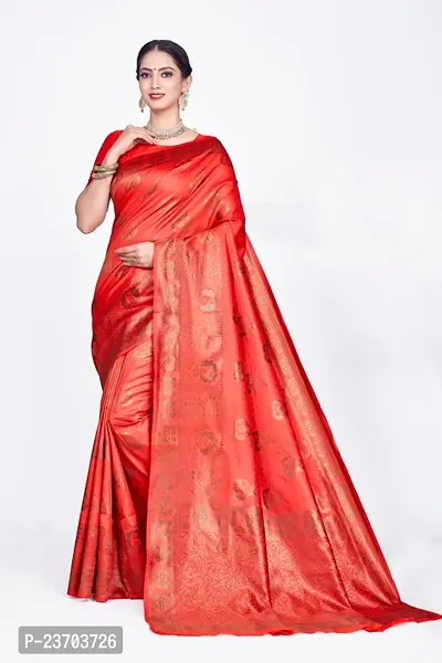 Soft silk banarsi silk saree with pure jari butta and border-thumb0