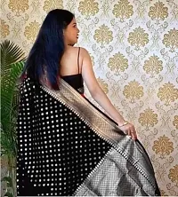 Bollywood saree with pure jari butta and border with tussles and blouse pcs attached-thumb3