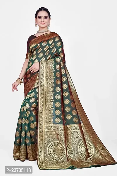 Zari Woven banarsi silk saree bridal wear sarees