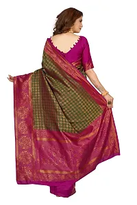 Beautiful Silk Blend Saree with Blouse piece-thumb1