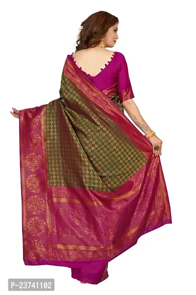 Beautiful Silk Blend Saree with Blouse piece-thumb2