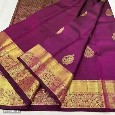 Stylish Purple Art Silk Zari Woven Saree with Blouse piece For Women-thumb2