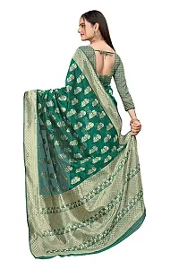 Rama coloured Zari woven orgenza saree-thumb2