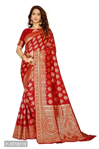 Zari Woven banarsi silk saree bridal wear sarees-thumb0