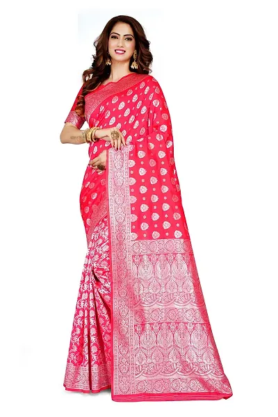 Glamorous Art Silk Saree with Blouse piece 