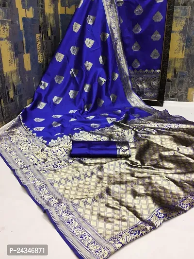 Classic Silk Blend Saree With Blouse Piece For Women