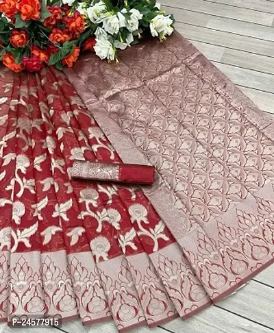 Floral designer Silk Blend Saree with Blouse piece