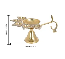 Decorative Golden Brass Panchaarti Diya Stand-thumb3