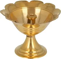 Small Brass Diwali Kuber Devdas Plain Deepak Diya Oil Lamp For Puja Pack 2-thumb1