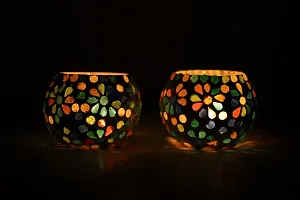 Heaven Decor Mosaic4 Glass Tealight Candle Holders(Setof 2)?-thumb1